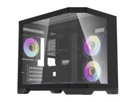Darkflash Darflash FT418 számítógépház + 6 ARGB ventilátor (fekete) (FT418 BLACK)